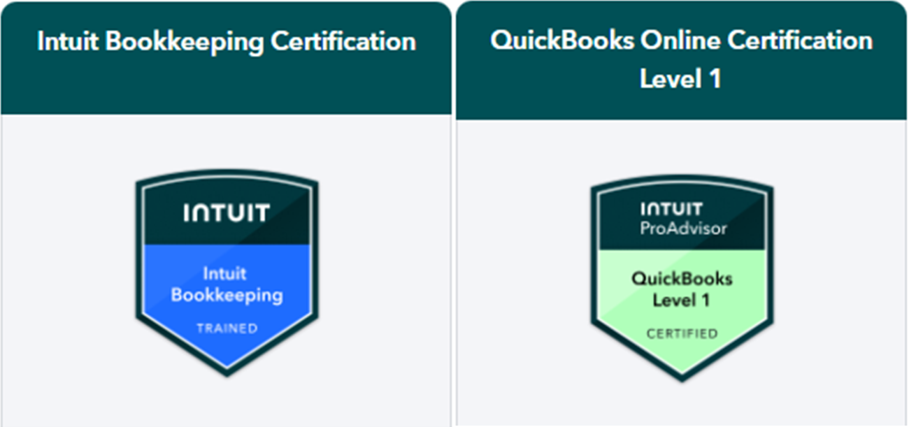 QuickBooks Certified Bookkeeper QuickBooks Certified ProAdvisor